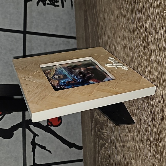 Framed 4x4 Chameleon Gecko Hybrid Lizard Art Watercolor Oil Painting Print - Picture 6 of 9